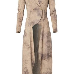 High low faux suede blazer